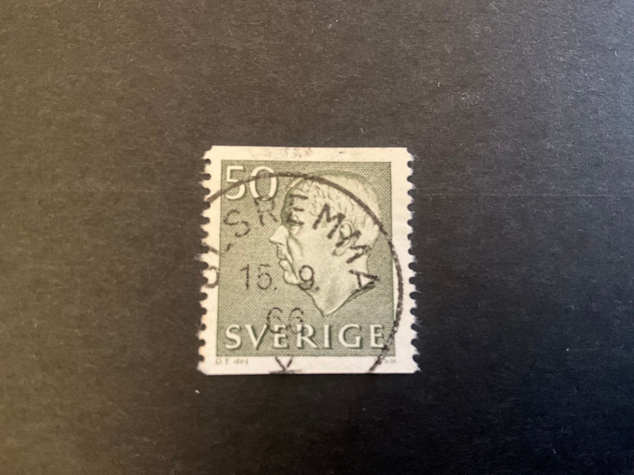 Gustaf VI Adolf typ III facit 431 praktstämplat ÖLSREMMA