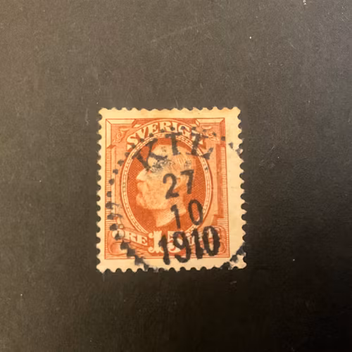 Oscar II facit nr 55 praktstämplat KIL , vikt hörntand