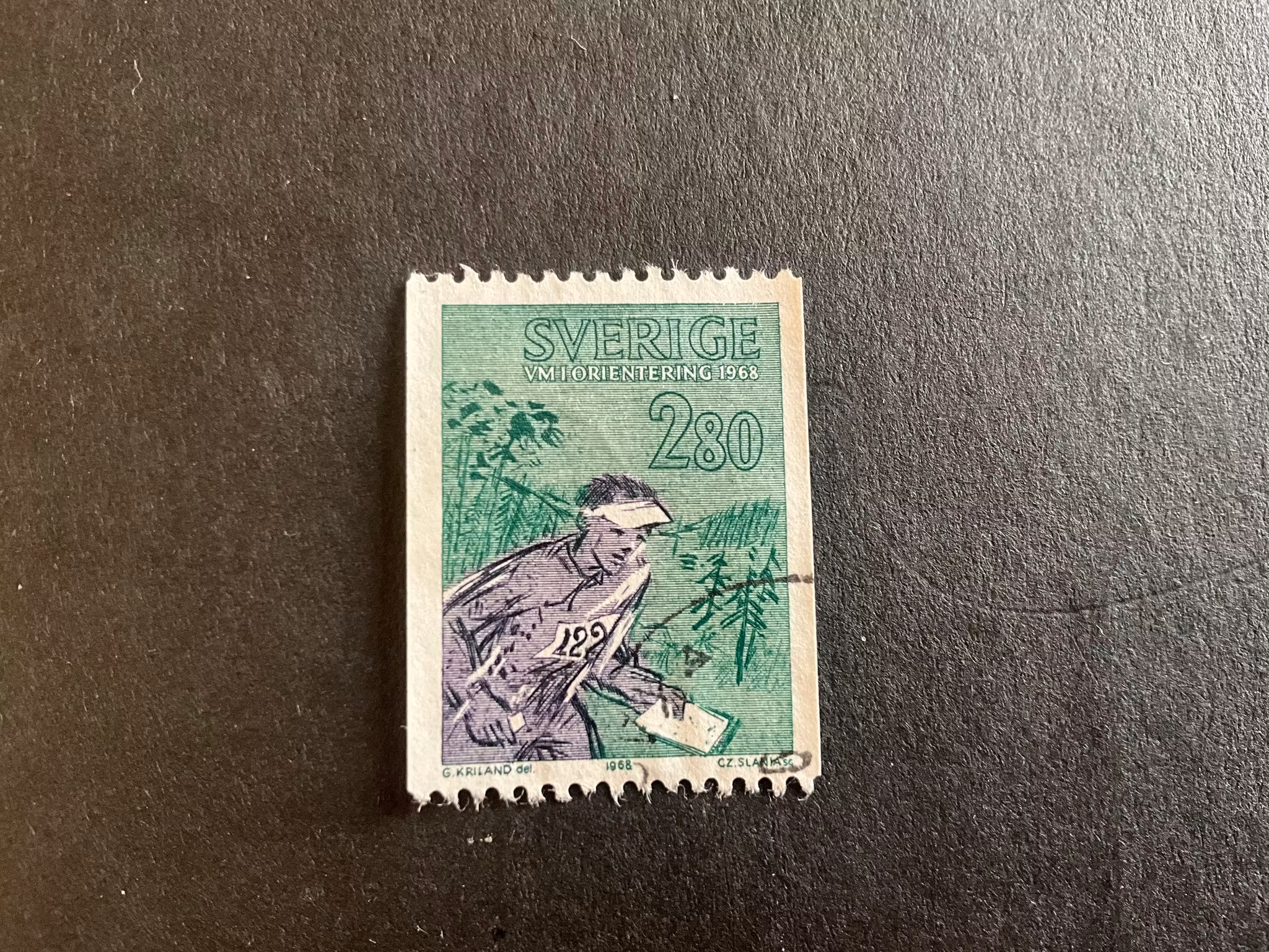 Vm i orientering facit nr 638 stämplat märke