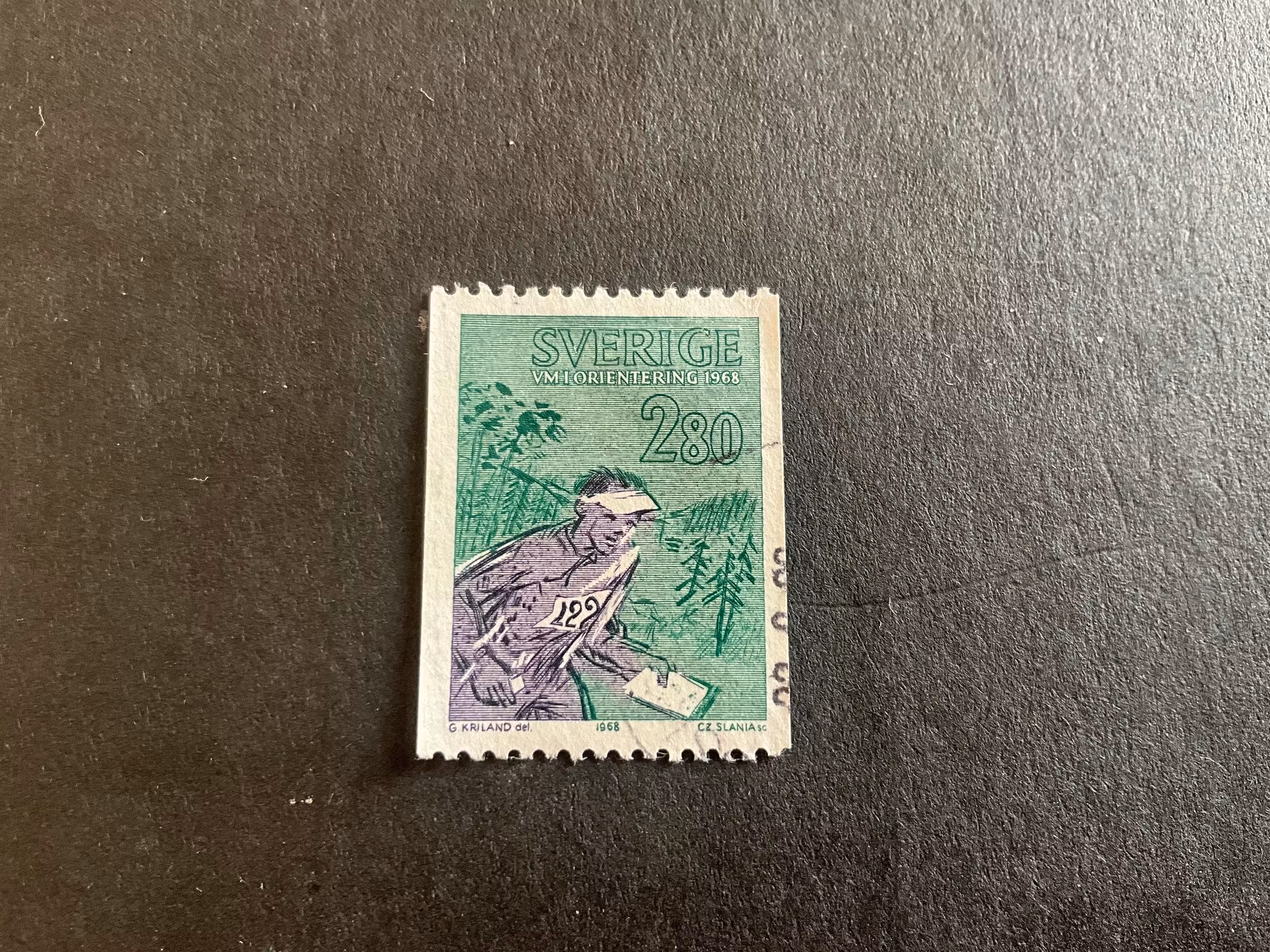 VM i orientering facit 638 stämplat märke