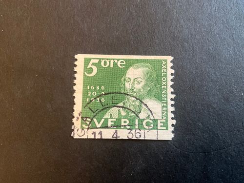 Postverket facit nr 246 A med dubbelprägling stämplat märke