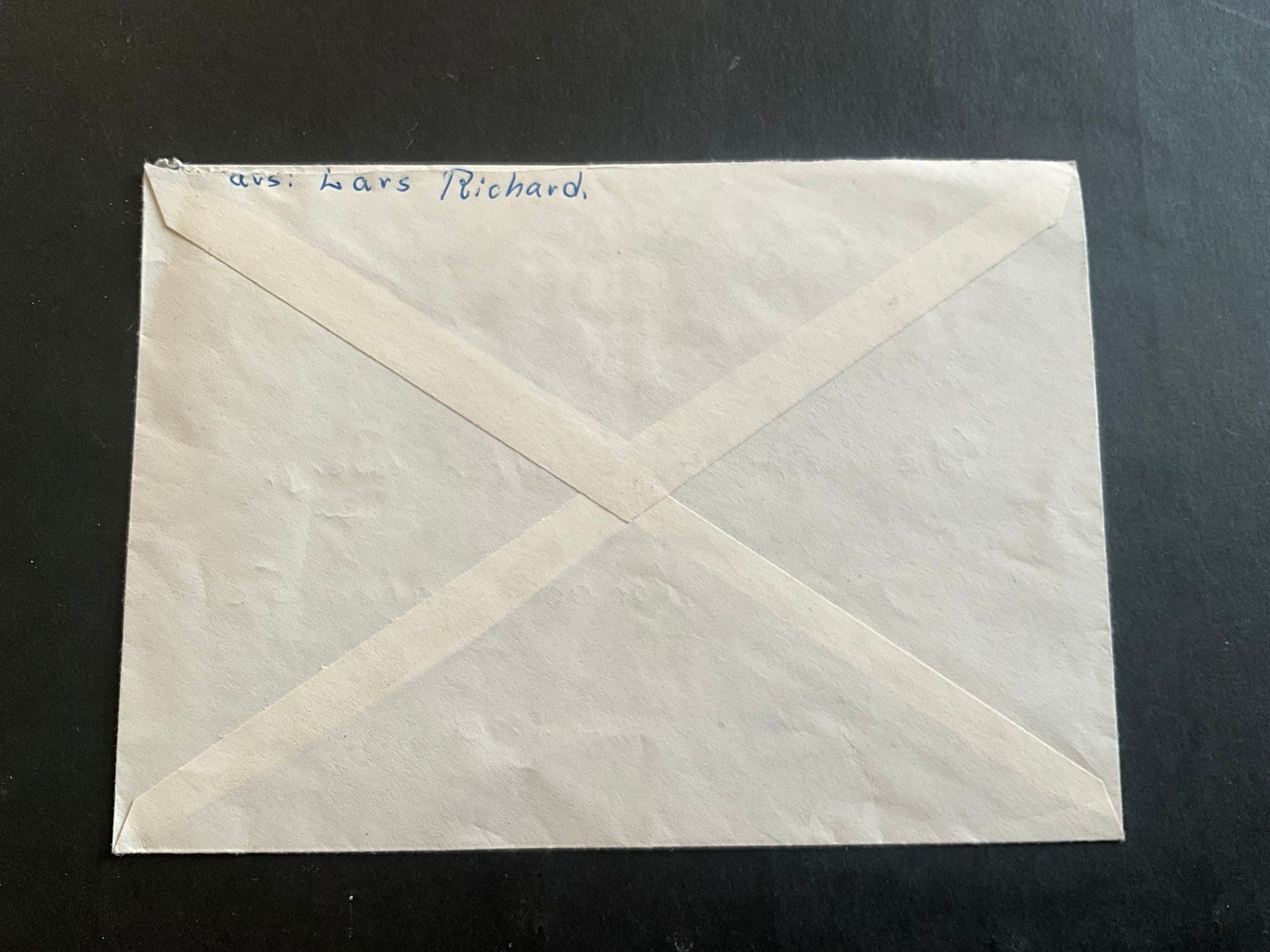 Brev med rek etikett Barsebäck, stämplat Barsebäck