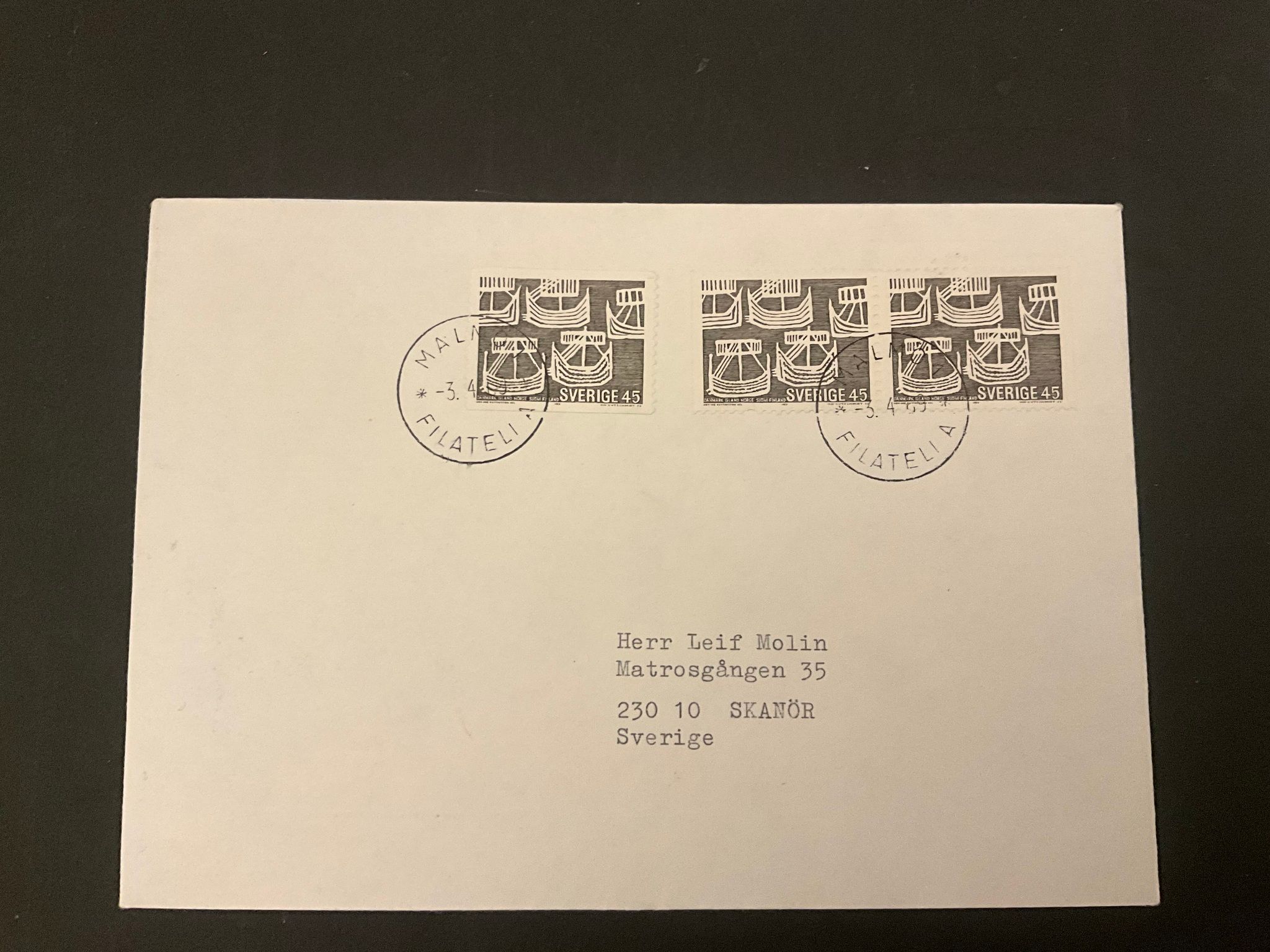 Brev frankerat med Norden II facit nr 649 A och 649 BB
