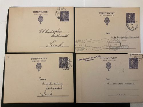 Brevkort 4 st stämplade