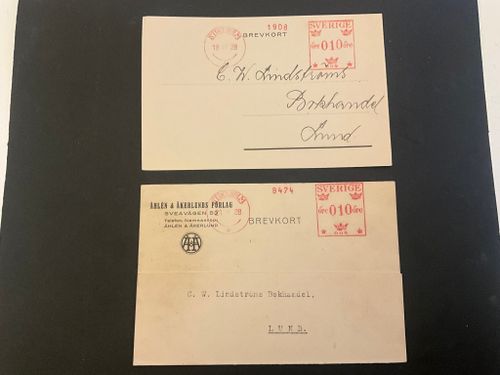2 st brevkort 10-öres