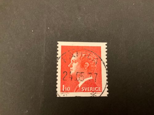 Carl XVI Gustaf typ I facit nr 919 A med vit fluoroscense fin stämpel FÄRILA