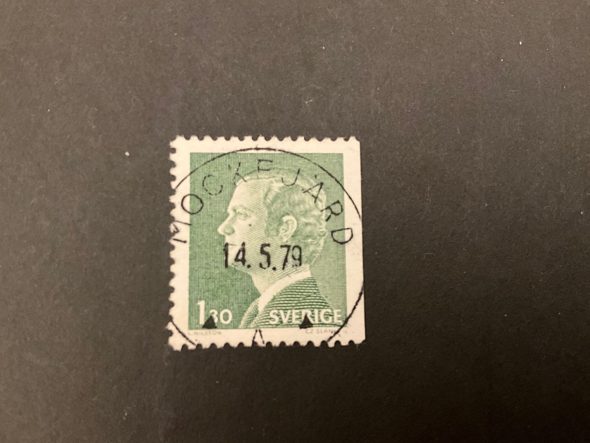 Arl XVI Gustaf typ I facit 952 B2 lyxstämplat MOCKFJÄRD