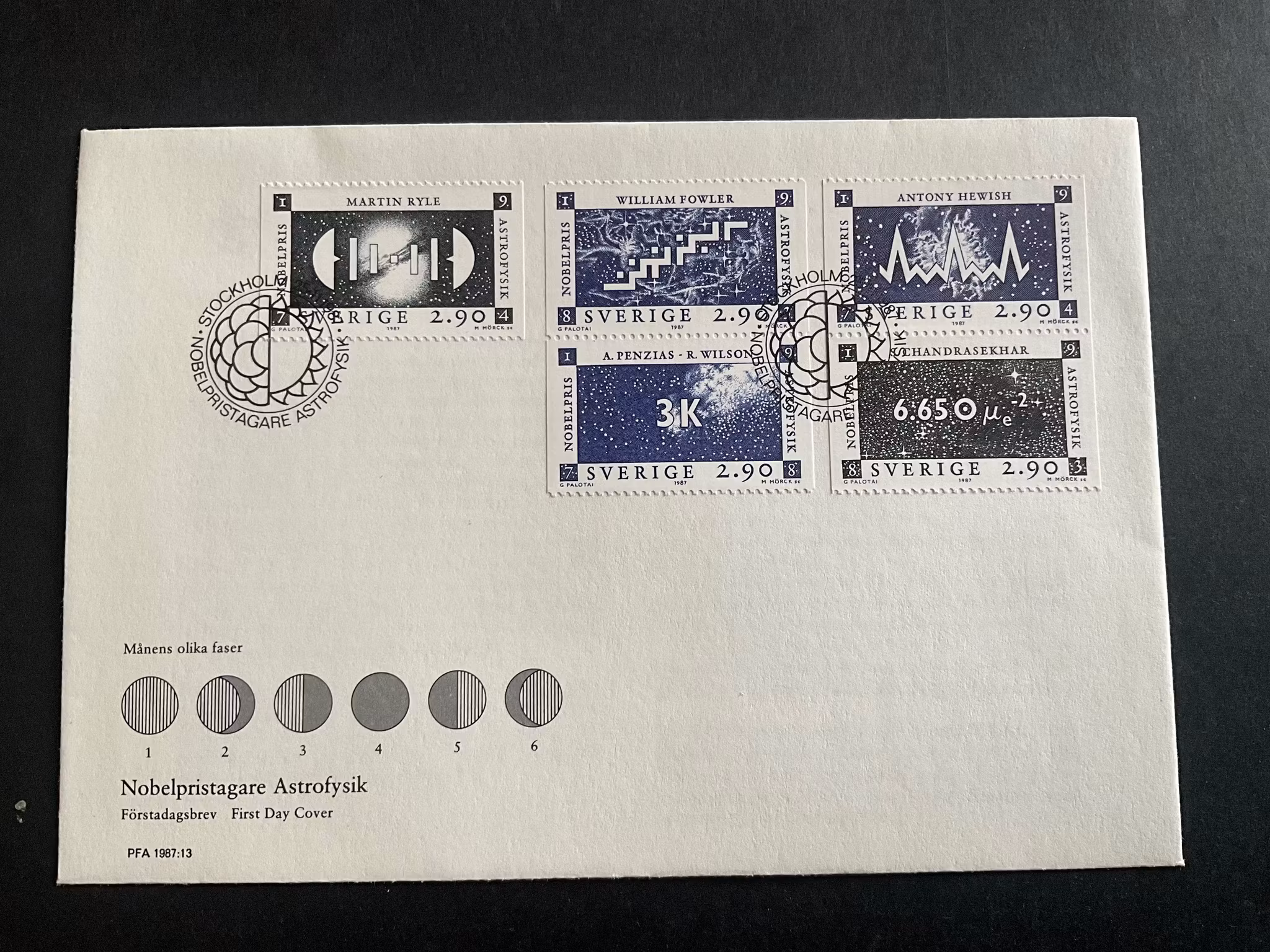 FDC Nobelpristagare astrofysik facit nr 1478-1482