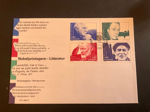 FDC Nobelpristagare Litteratur facit nr 1656-1659