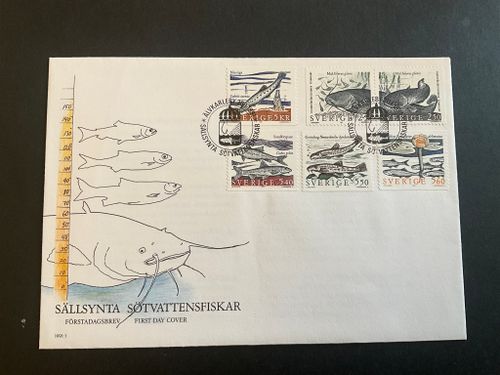 FDC Sällsynta sötvattenfiskar  facit nr 1666-1671