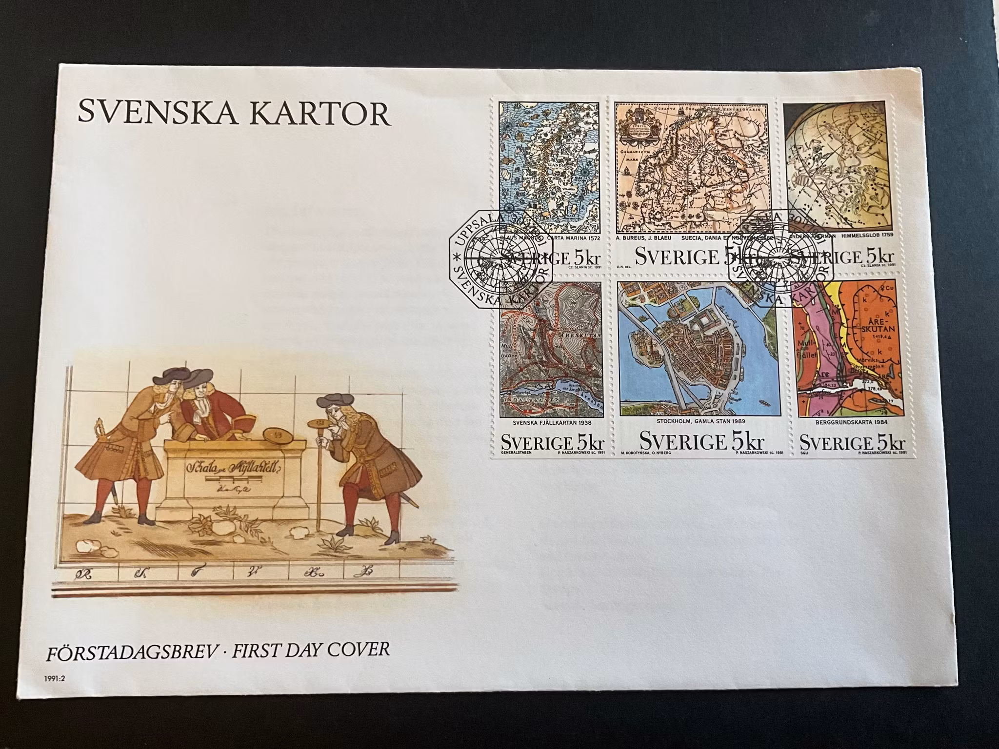FDC Svenska kartot facit nr 1672-1677