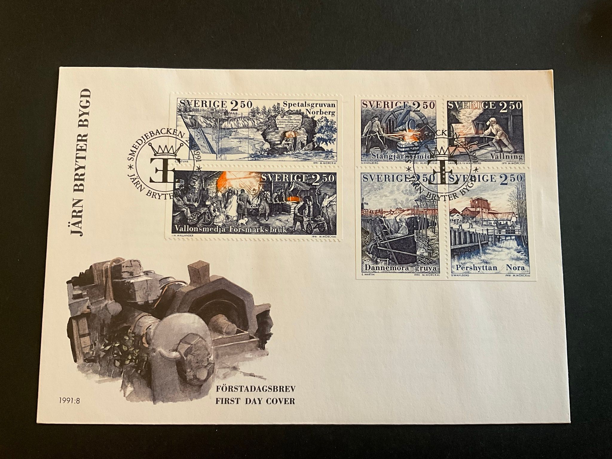 FDC Järn bryter bygd facit nr 1691-1696