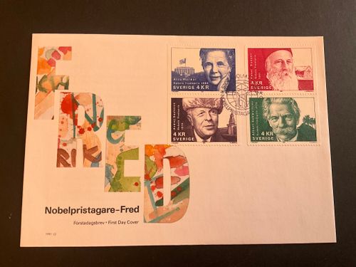 FDC Nibelpristagare fred facit nr 1708-1711