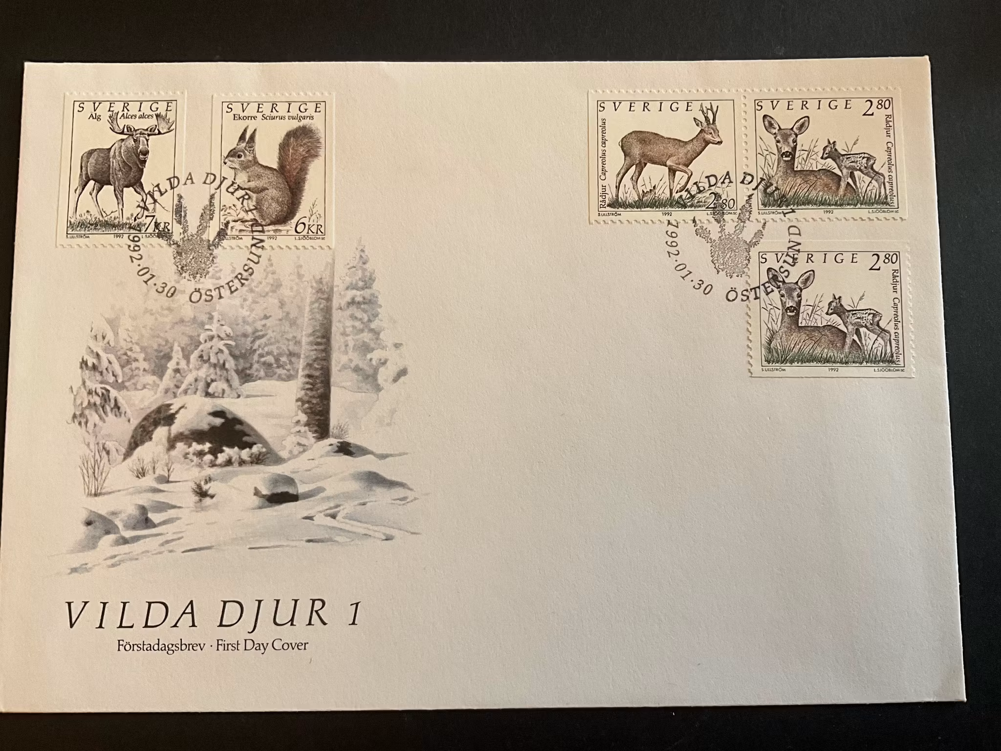 FDC Vilda djur 1 facit nr 1717-1720