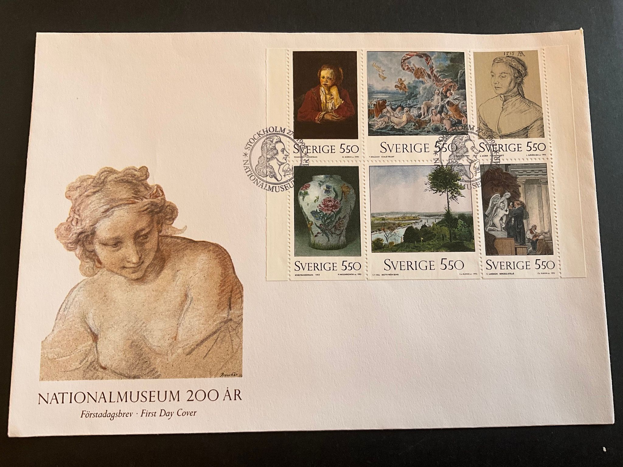 FDC Nationalmuseum 200 år facit nr 1749-1754