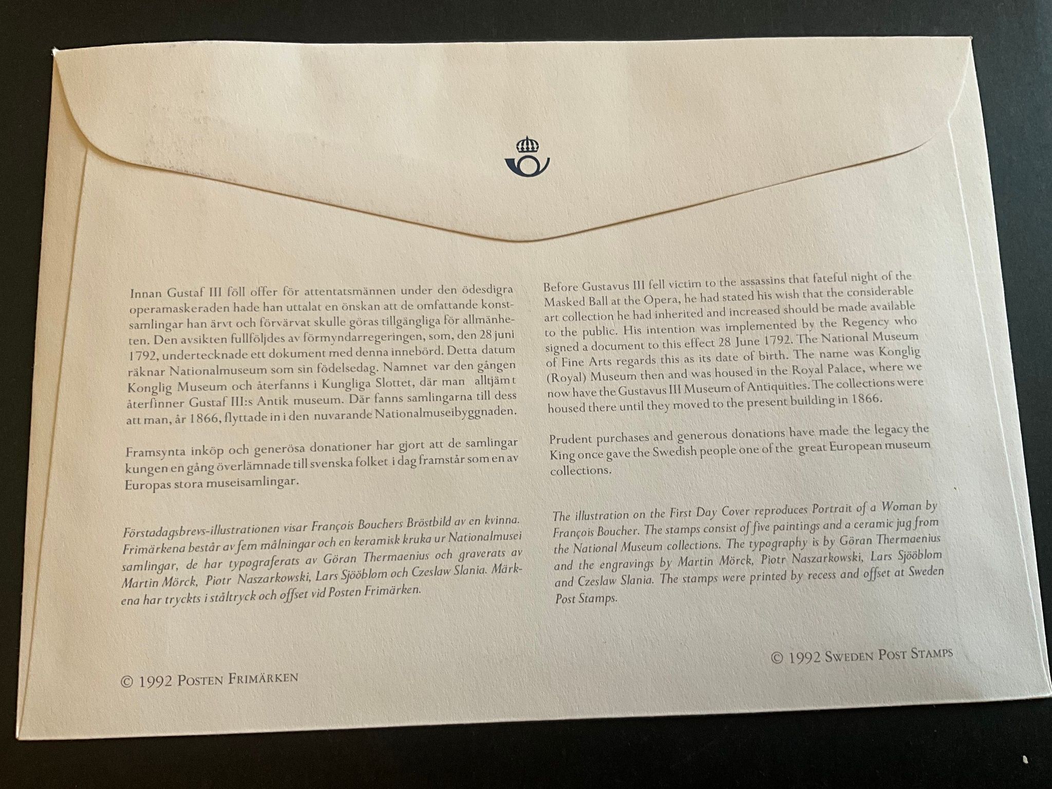 FDC Nationalmuseum 200 år facit nr 1749-1754