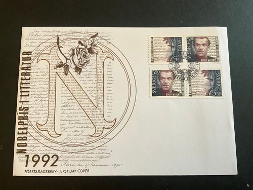 FDC Nibelpristagare Litteratur 1992 facit nr 1769-1770