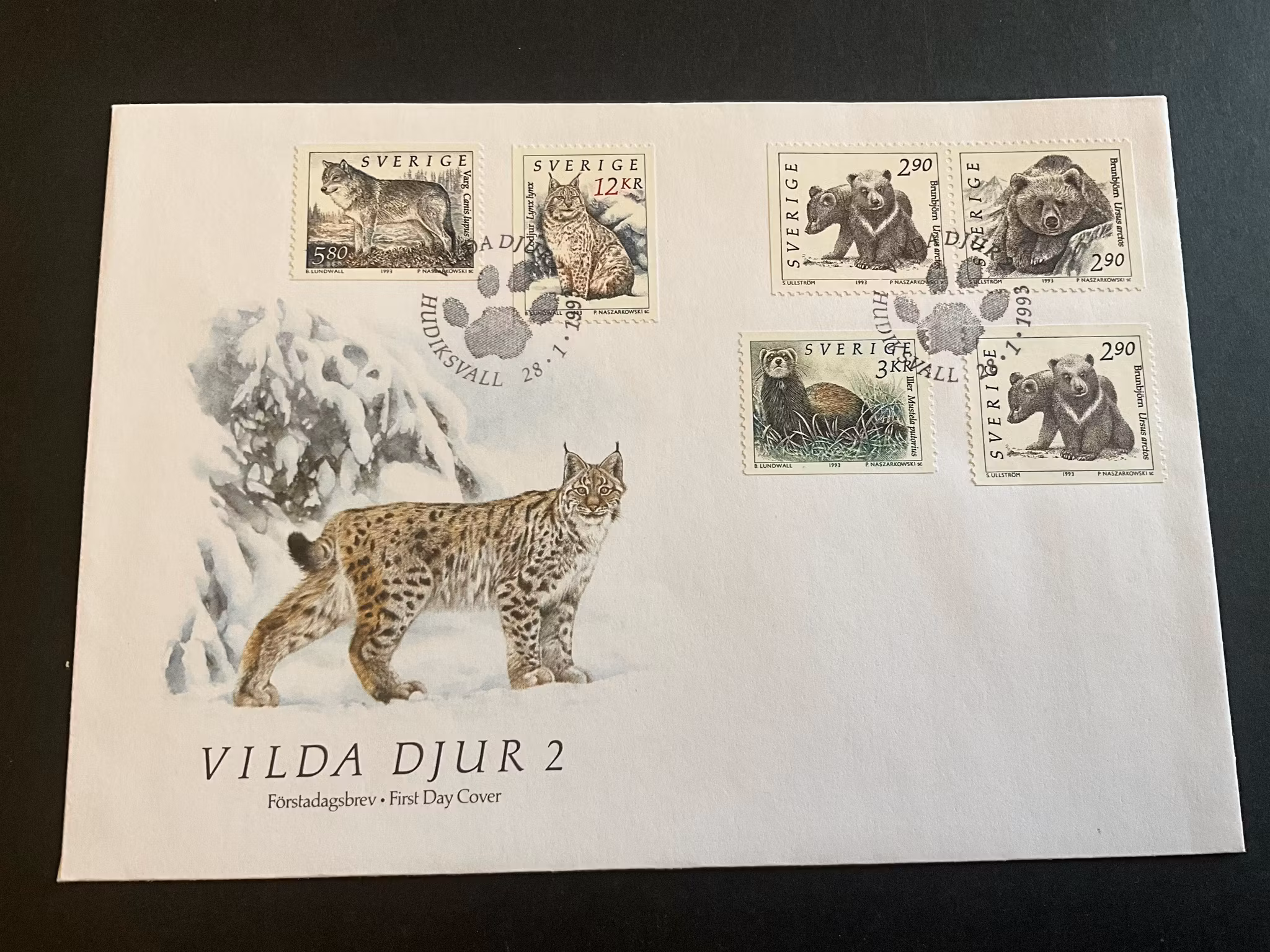FDC Vilda djur 2 facit nr 1773-1777