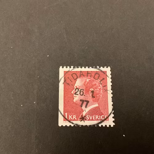 Carl XVI Gustaf typ I facit nr 870 B1 lyxstämplat TIDAHOLM