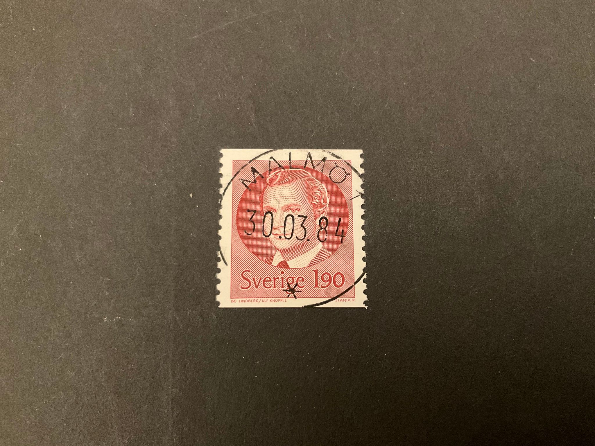Arl XVI Gustaf typ II facit nr 1289 lyxstämplat MALMÖ 1