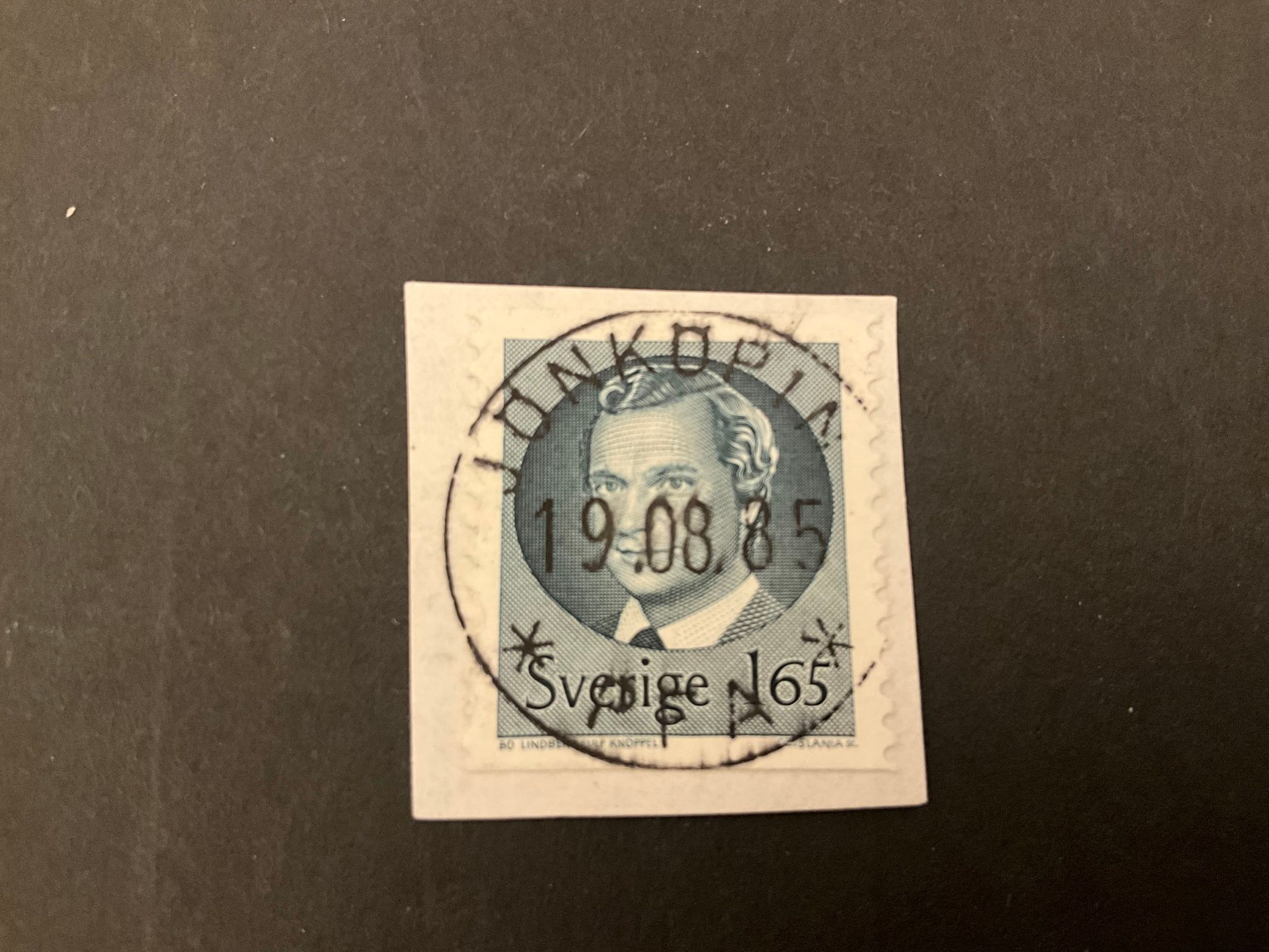 Carl XVI Gustaf typ II facit 1166 lyxstämplat på klipp JÖNKÖPING