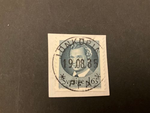 Carl XVI Gustaf typ II facit 1166 lyxstämplat på klipp JÖNKÖPING