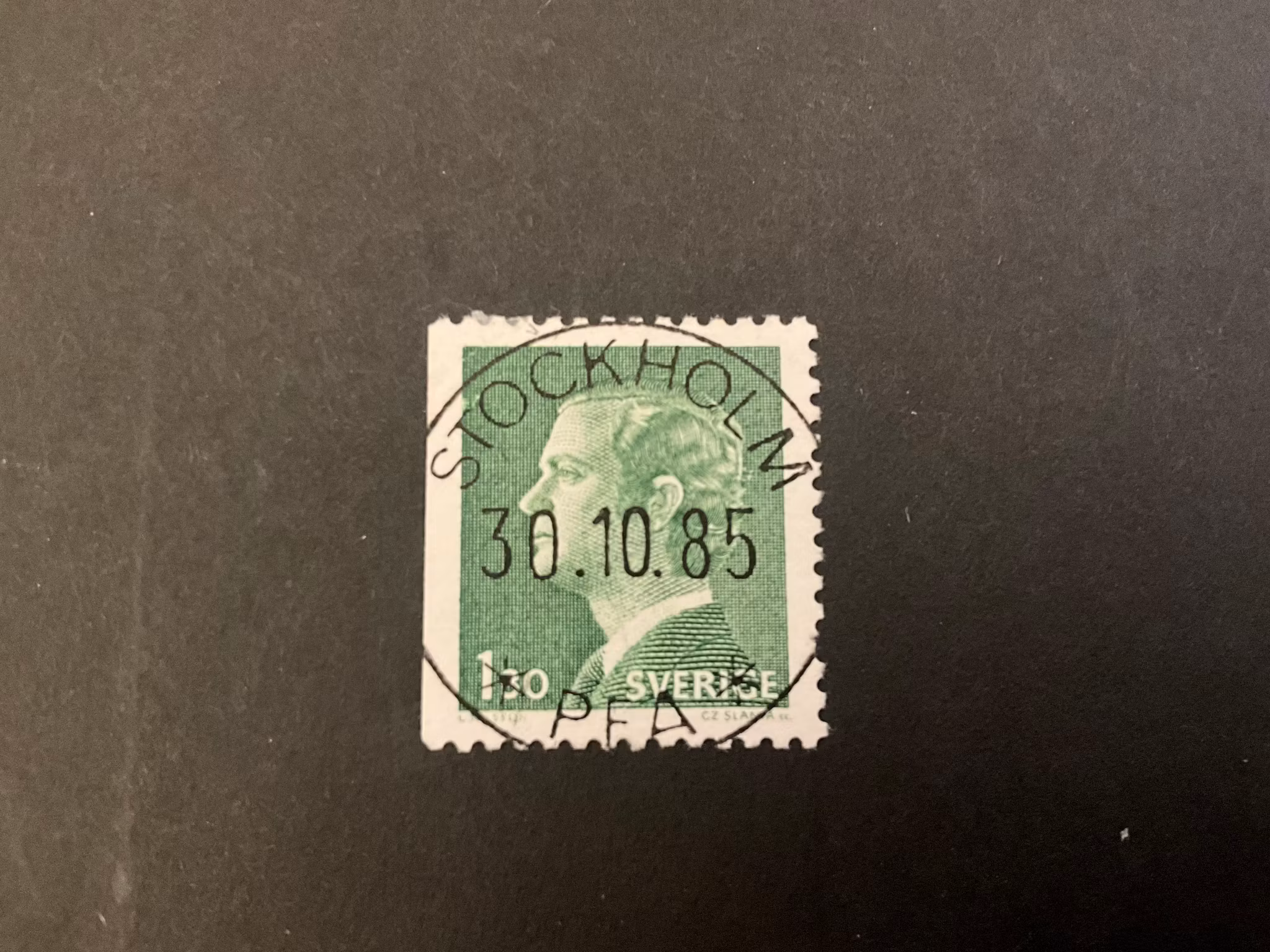 Carl XVI Gustaf typ I facit nr 952 B1 lyxstämplat STOCKHOLM