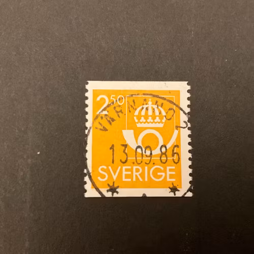 Postens emblem facit 1334 praktstämplat VÄRNAMO 2
