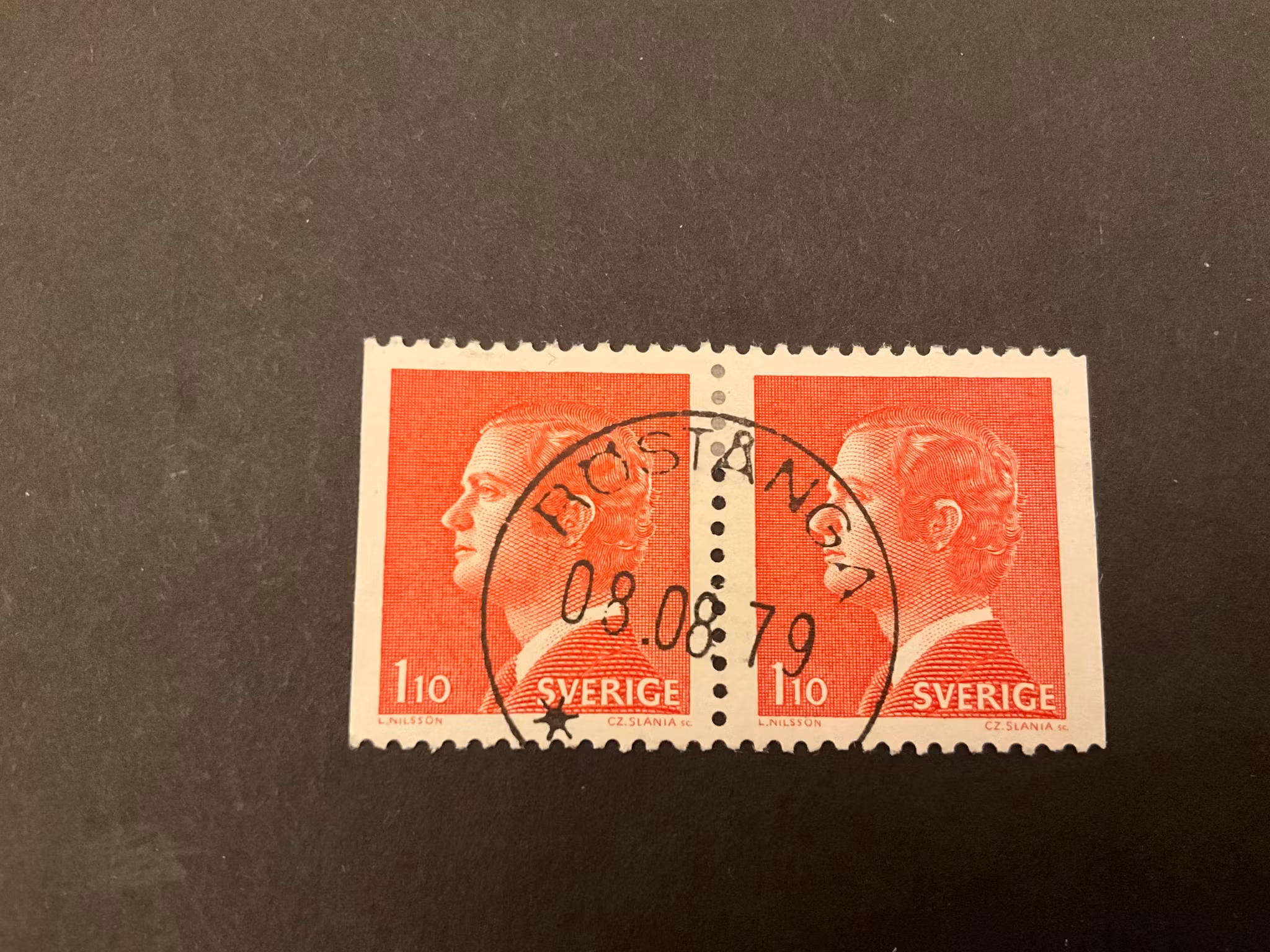 Carl XVI Gustaf typ I facit 919 BB praktstämplat par RÖSTÅNGA