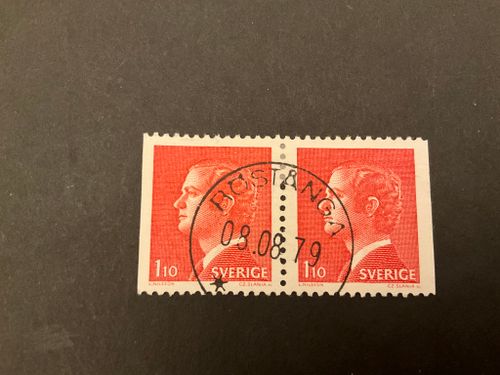 Carl XVI Gustaf typ I facit 919 BB praktstämplat par RÖSTÅNGA