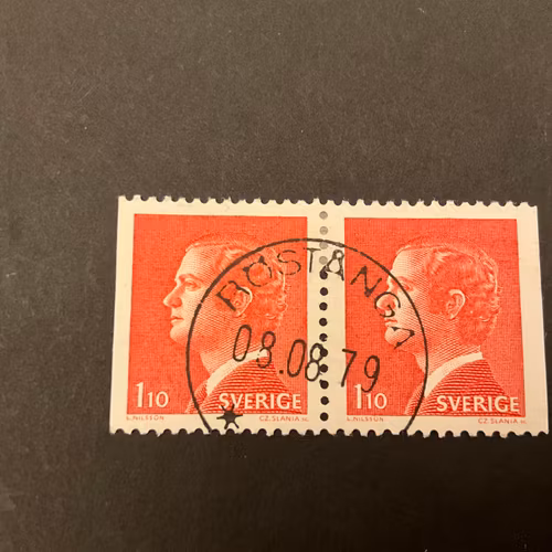 Carl XVI Gustaf typ I facit 919 BB praktstämplat par RÖSTÅNGA