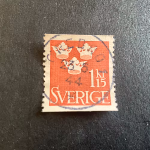 Tre kronor facit 297 lyxstämplat ÖREBRO 1