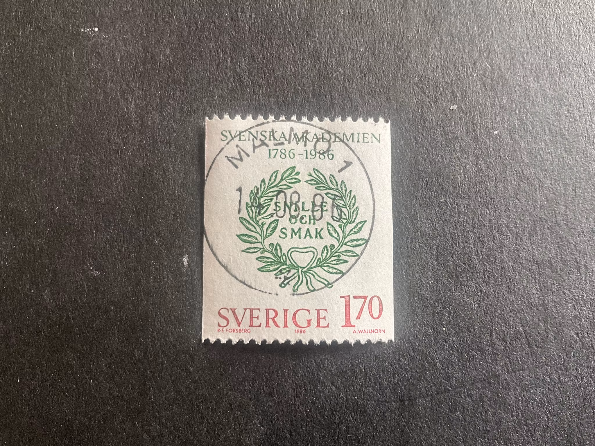 Akademijubileer facit nr 1399 lyxstämplat MALMÖ 1