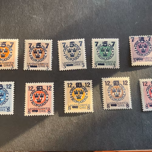 Landstormen III facit nr 126-135 komplett postfrisk serie
