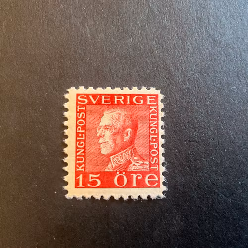Gustaf V profil vänster facit nr 177 C A3-papper postfriskt märke