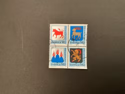 Rabattmärken IV facit nr 1206-1209 stämplat 4-block