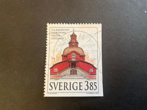 Svenska hus 2 facit nr 1955 lyxstämplat STOCKHOLM-KLARA
