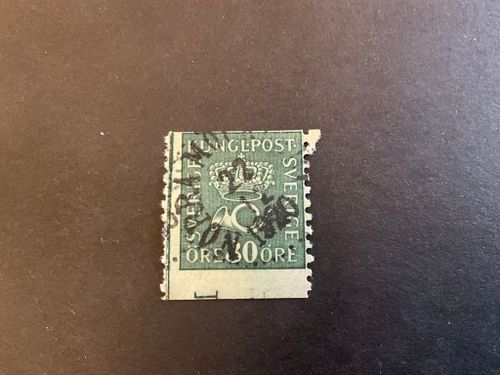 Postemblem facit 165 med lödskarvslinje+kontrollsiffra