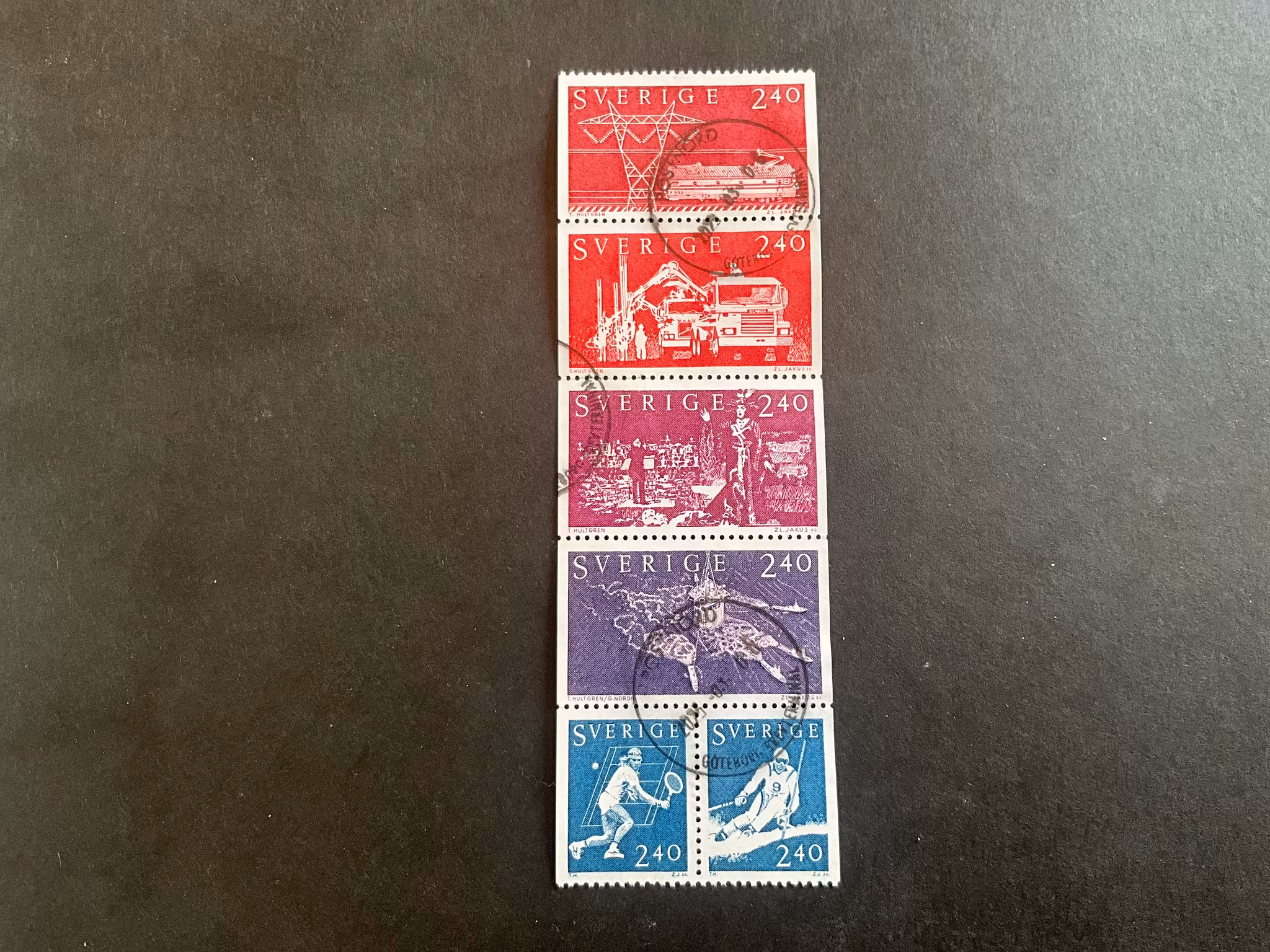 Sverige i världen facit nr 1177-1182 stämplat block