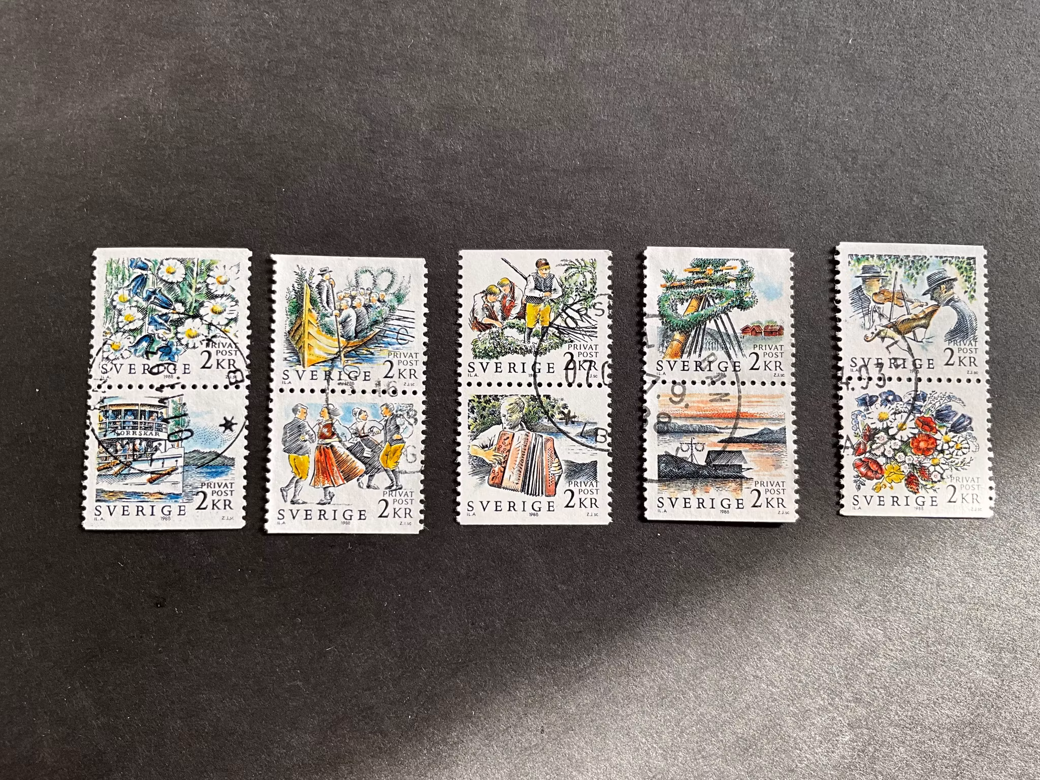 Rabattmärken X midsommar facit nr 1504 SX-1508 SX stämplad sats