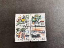 Rabattmärken X-midsommar facit nr 1506-1507 SX i stämplat 4-block