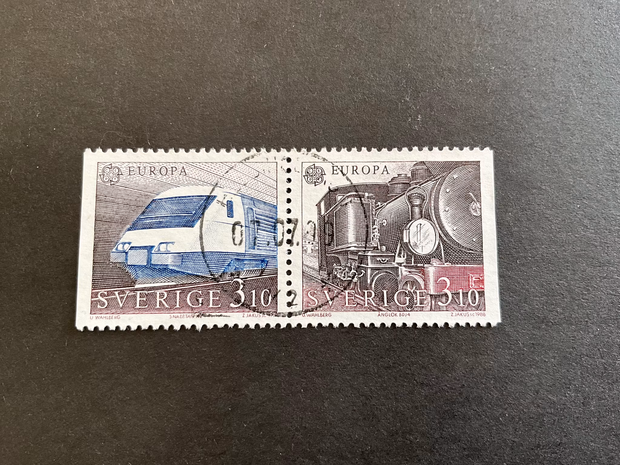 Europa XVII facit nr 1520 SX stämplat par
