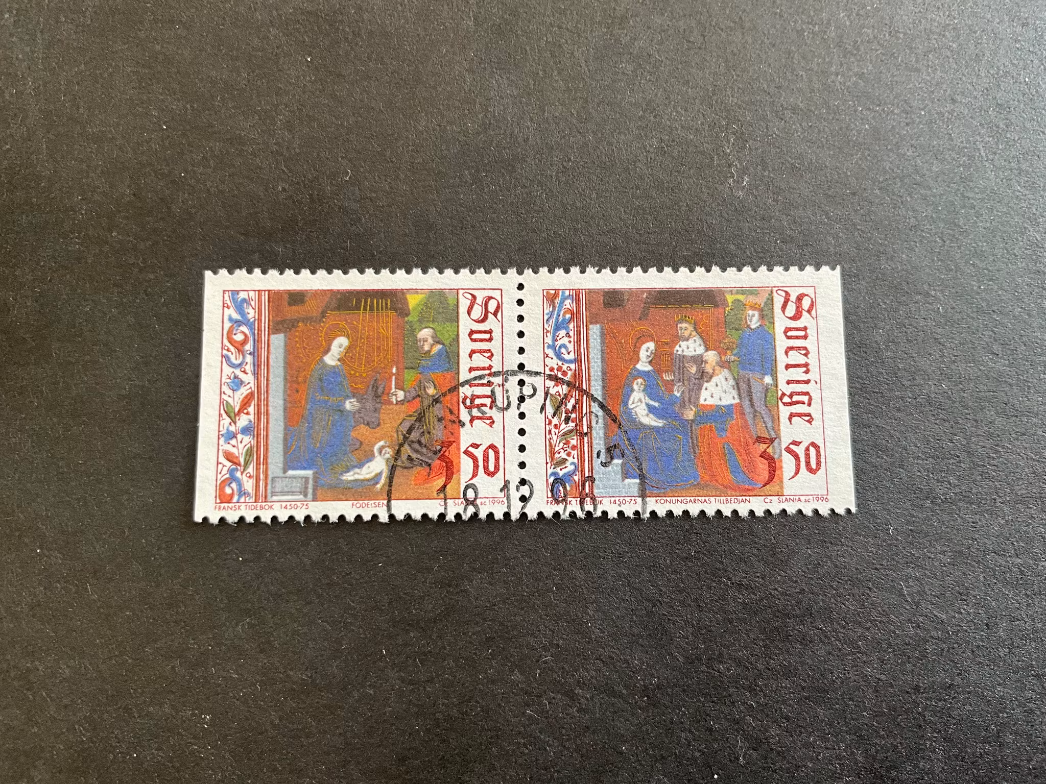 Julpost facit nr 1988 SX stämplat par