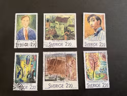 Svenska konstnärer i paris facit nr 1512-1517 stämplad sats