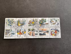 Rabattmärken X-midsommar facit nr 1504-1508 SX i stämplat block