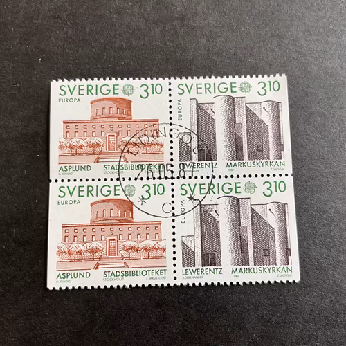 Europa XVI facit nr 1447 SX i lyxstämplat 4-block LIDINGÖ 8