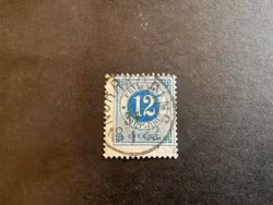Ringtyp T 13 facit nr 32 med skuggade siffror och färglinje i marginalen