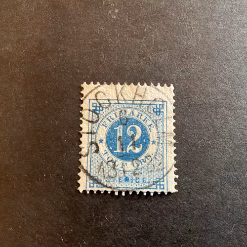 Ringtyp T 13 facit 32 praktstämplat STOCKHOLM med skuggade siffror