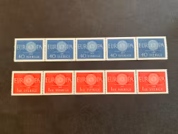 Europa I facit nr 517 och 518 postfriska 5-strip