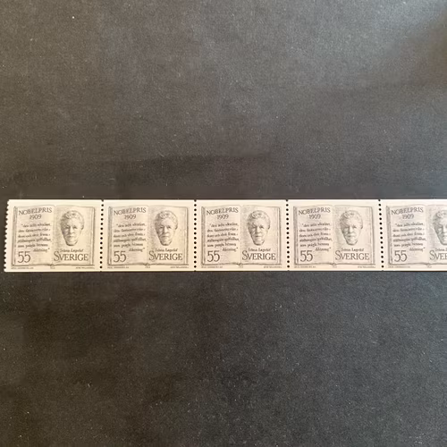Nobelpristagare 1909 facit nr 682 A postfriskt 5-strip